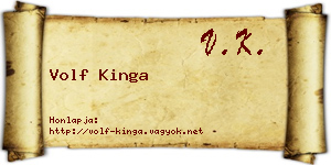 Volf Kinga névjegykártya